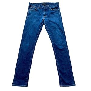 Uniqlo mid rise straight leg blue jeans
